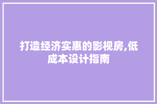 打造经济实惠的影视房,低成本设计指南