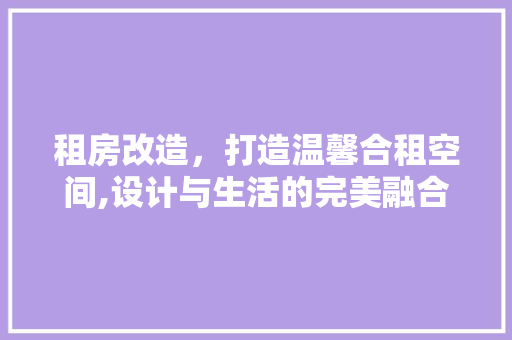 租房改造，打造温馨合租空间,设计与生活的完美融合