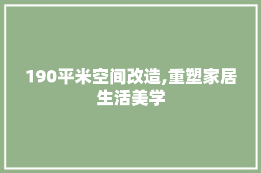 190平米空间改造,重塑家居生活美学