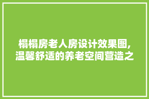 榻榻房老人房设计效果图,温馨舒适的养老空间营造之路