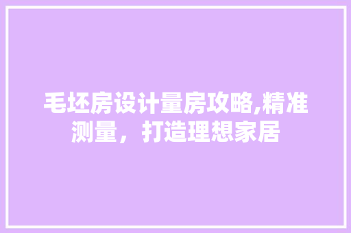 毛坯房设计量房攻略,精准测量，打造理想家居