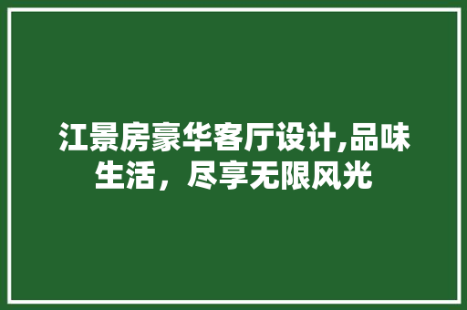 江景房豪华客厅设计,品味生活，尽享无限风光
