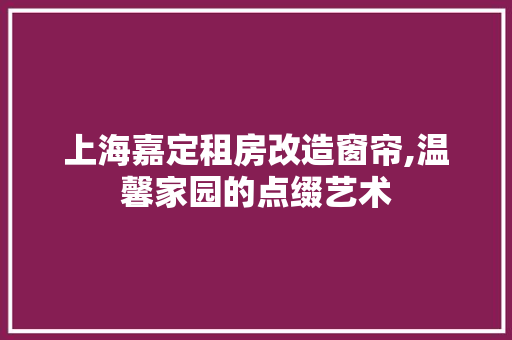 上海嘉定租房改造窗帘,温馨家园的点缀艺术
