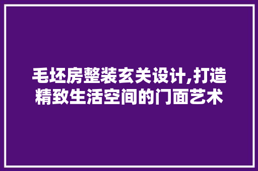 毛坯房整装玄关设计,打造精致生活空间的门面艺术