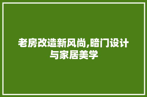 老房改造新风尚,暗门设计与家居美学