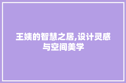 王姨的智慧之居,设计灵感与空间美学