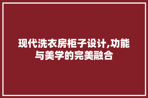 现代洗衣房柜子设计,功能与美学的完美融合