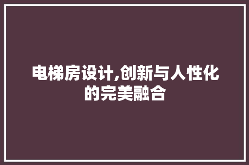 电梯房设计,创新与人性化的完美融合