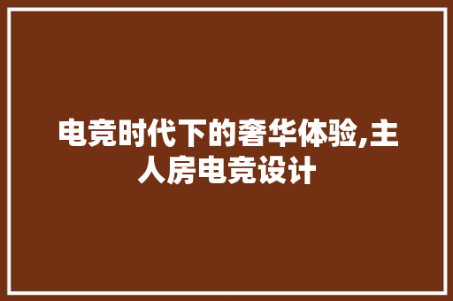 电竞时代下的奢华体验,主人房电竞设计