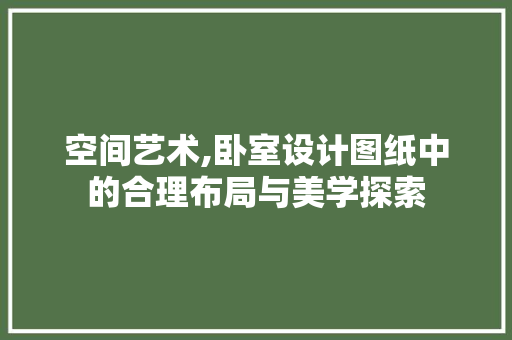 空间艺术,卧室设计图纸中的合理布局与美学探索
