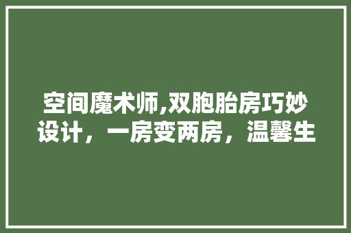 空间魔术师,双胞胎房巧妙设计，一房变两房，温馨生活新体验