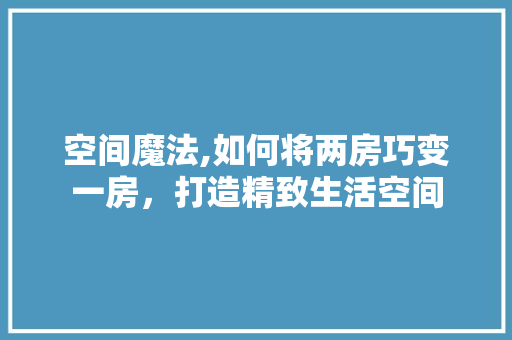 空间魔法,如何将两房巧变一房，打造精致生活空间
