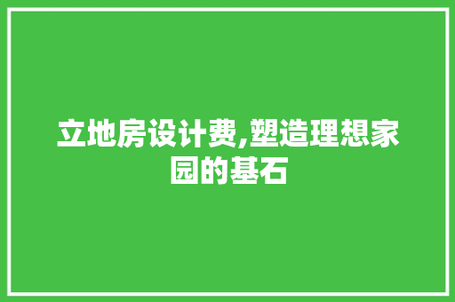 立地房设计费,塑造理想家园的基石