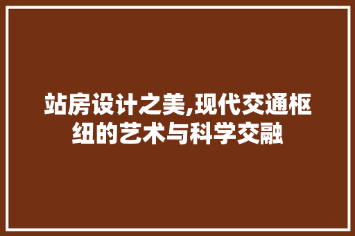 站房设计之美,现代交通枢纽的艺术与科学交融