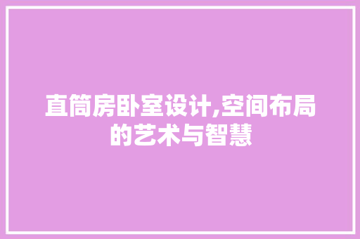 直筒房卧室设计,空间布局的艺术与智慧