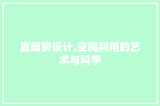 直筒房设计,空间利用的艺术与科学