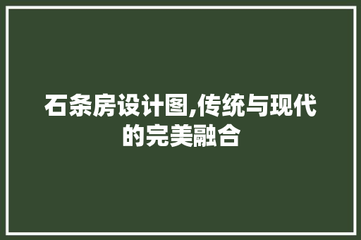 石条房设计图,传统与现代的完美融合