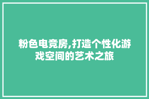 粉色电竞房,打造个性化游戏空间的艺术之旅