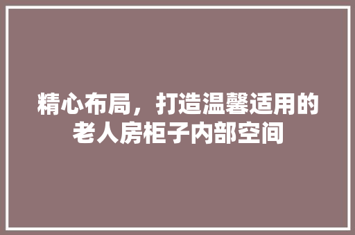 精心布局，打造温馨适用的老人房柜子内部空间