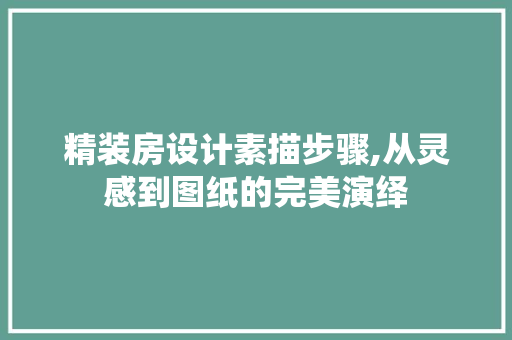 精装房设计素描步骤,从灵感到图纸的完美演绎