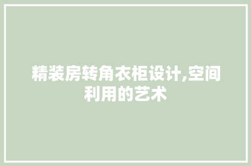 精装房转角衣柜设计,空间利用的艺术