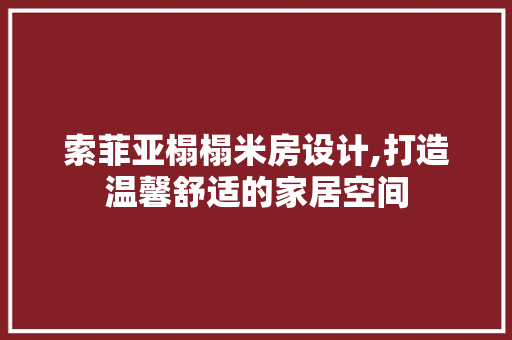 索菲亚榻榻米房设计,打造温馨舒适的家居空间
