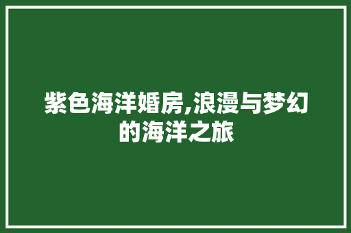 紫色海洋婚房,浪漫与梦幻的海洋之旅