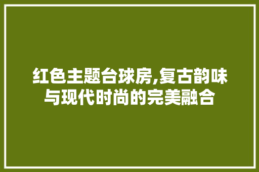 红色主题台球房,复古韵味与现代时尚的完美融合