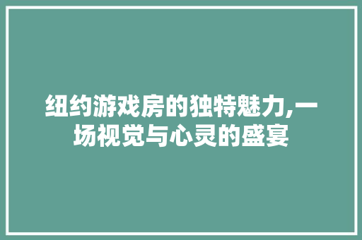 纽约游戏房的独特魅力,一场视觉与心灵的盛宴