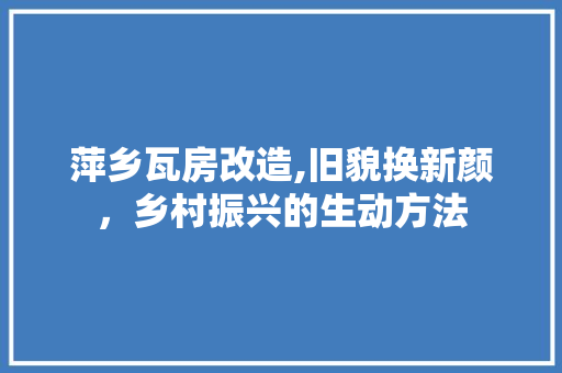 萍乡瓦房改造,旧貌换新颜，乡村振兴的生动方法