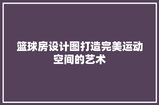 篮球房设计图打造完美运动空间的艺术