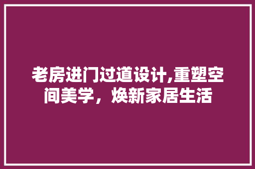 老房进门过道设计,重塑空间美学，焕新家居生活