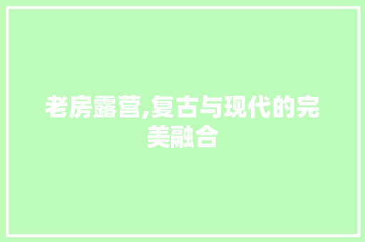 老房露营,复古与现代的完美融合