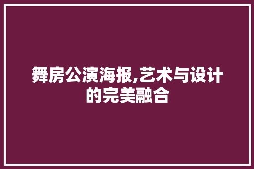 舞房公演海报,艺术与设计的完美融合