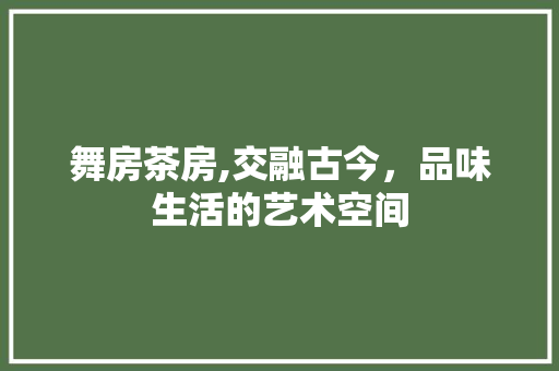 舞房茶房,交融古今，品味生活的艺术空间