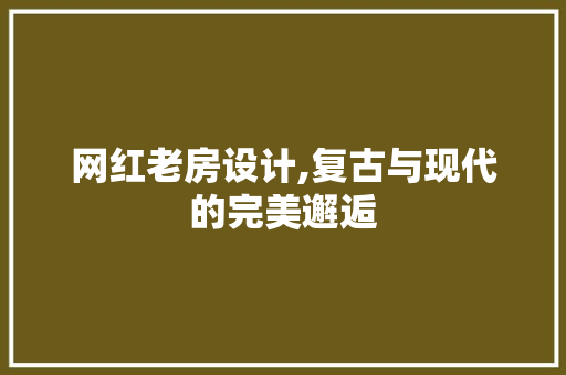 网红老房设计,复古与现代的完美邂逅