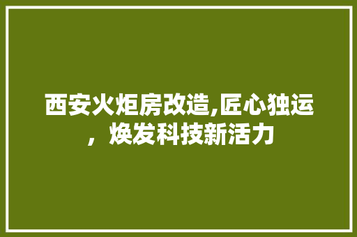 西安火炬房改造,匠心独运，焕发科技新活力