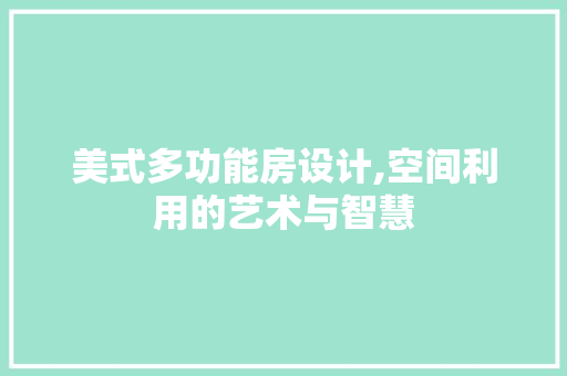 美式多功能房设计,空间利用的艺术与智慧