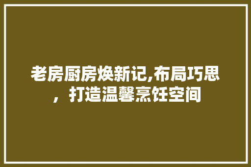 老房厨房焕新记,布局巧思，打造温馨烹饪空间