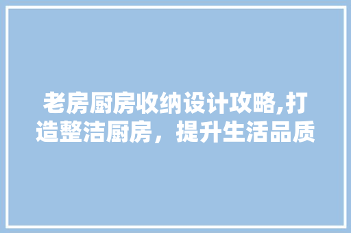 老房厨房收纳设计攻略,打造整洁厨房，提升生活品质