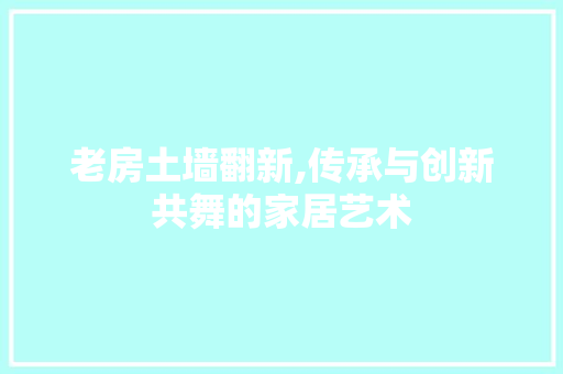 老房土墙翻新,传承与创新共舞的家居艺术