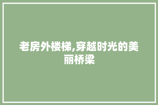 老房外楼梯,穿越时光的美丽桥梁