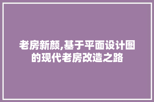 老房新颜,基于平面设计图的现代老房改造之路