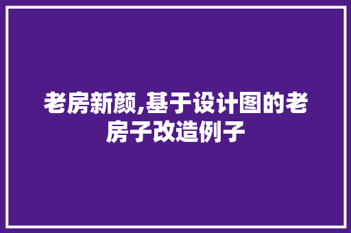老房新颜,基于设计图的老房子改造例子