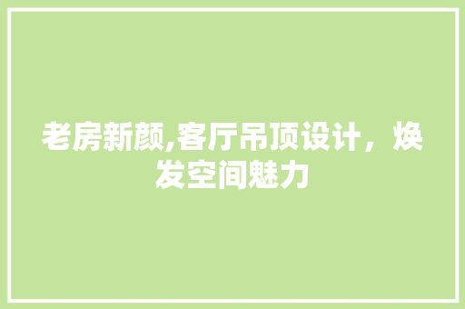 老房新颜,客厅吊顶设计，焕发空间魅力