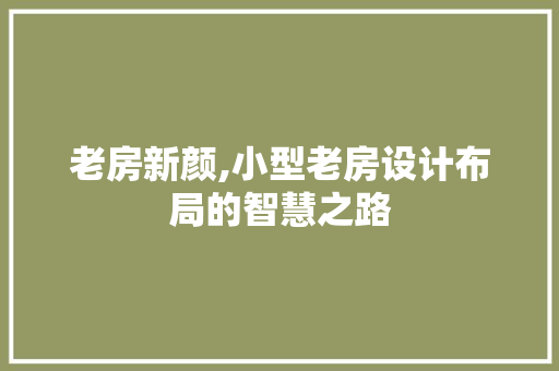 老房新颜,小型老房设计布局的智慧之路