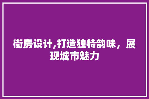 街房设计,打造独特韵味，展现城市魅力