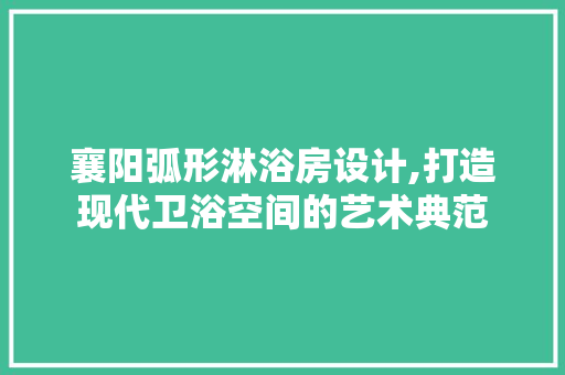 襄阳弧形淋浴房设计,打造现代卫浴空间的艺术典范
