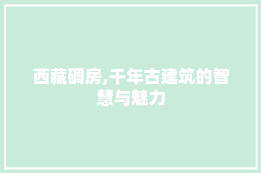 西藏碉房,千年古建筑的智慧与魅力