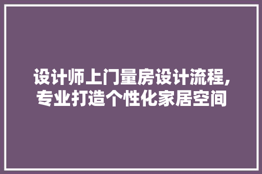 设计师上门量房设计流程,专业打造个性化家居空间